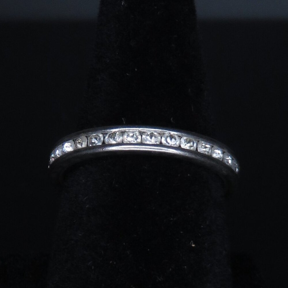 Silver Tone Infinity Band with Clear Stones